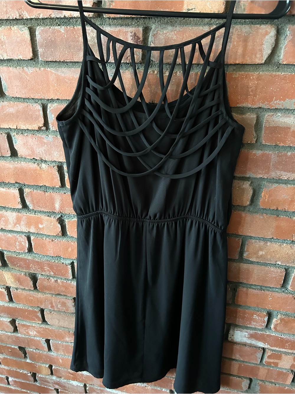 Black Strappy Back Sundress - Women's Casual Dress - Picture 2 of 2